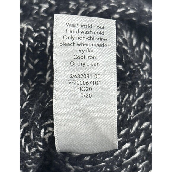 Athleta Gray Black Marled Wool Blend V Neck High Low Tunic Sweater L - Picture 12 of 12